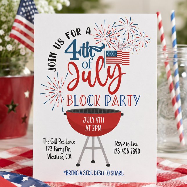 Einladung zur Blockparty am 4. Juli (Von Creator hochgeladen)