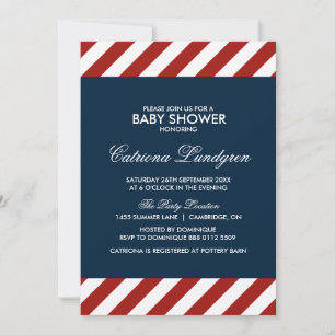 Einladung zur Blue and Red Nautical Baby Shower
