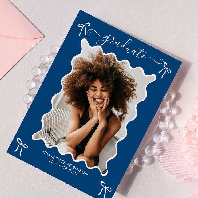 Einladung zur Blue Bow Graduation Party (Von Creator hochgeladen)