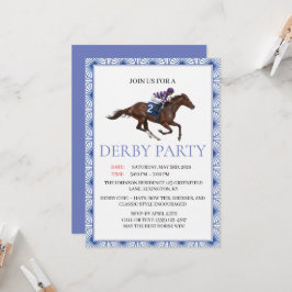 Einladung zur Blue Chinoiserie Pferderennen Derby-