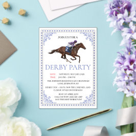 Einladung zur Blue Chinoiserie Pferderennen Derby-