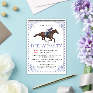 Einladung zur Blue Chinoiserie Pferderennen Derby-