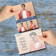 Einladung zur Blue Graduation Party für mehrere Fo