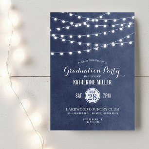 Einladung zur Blue String Lights Graduation Party