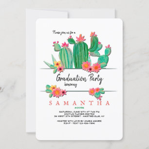 Einladung zur blühenden Kakteen Graduation Party