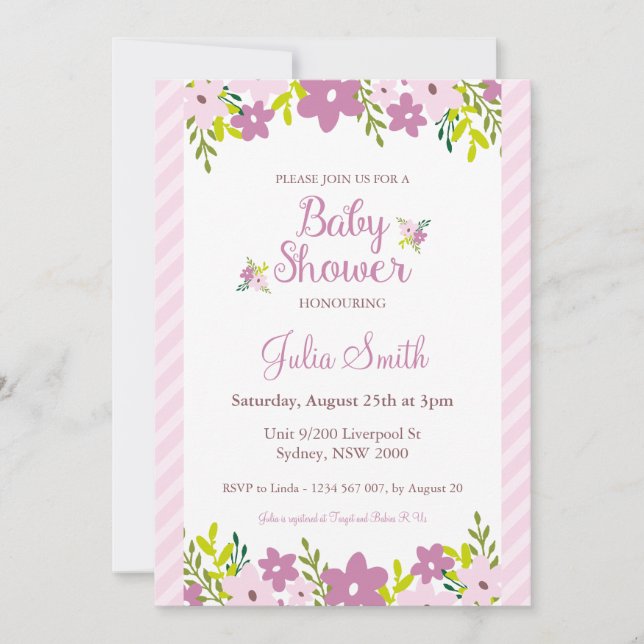 Einladung zur Blumendusche (Vorderseite)