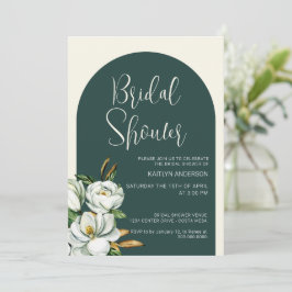 Einladung zur Blumendusche "Green Arch White Flora