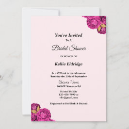 Einladung zur Blumendusche in Rosa und Gold