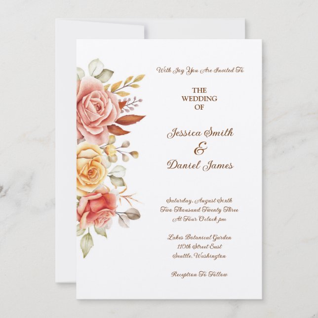 Einladung zur Blumenhochzeit (Vorderseite)