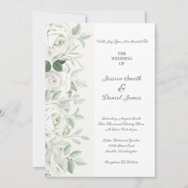 Einladung zur Blumenhochzeit (Vorderseite)