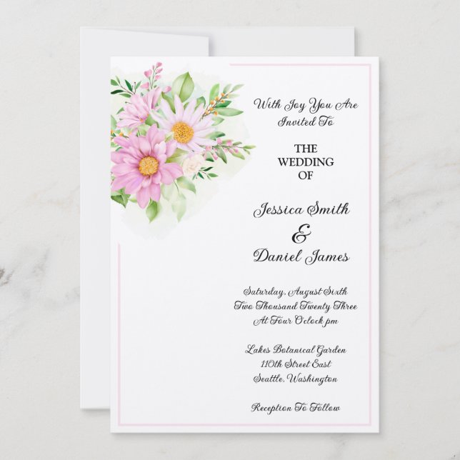 Einladung zur Blumenhochzeit (Vorderseite)