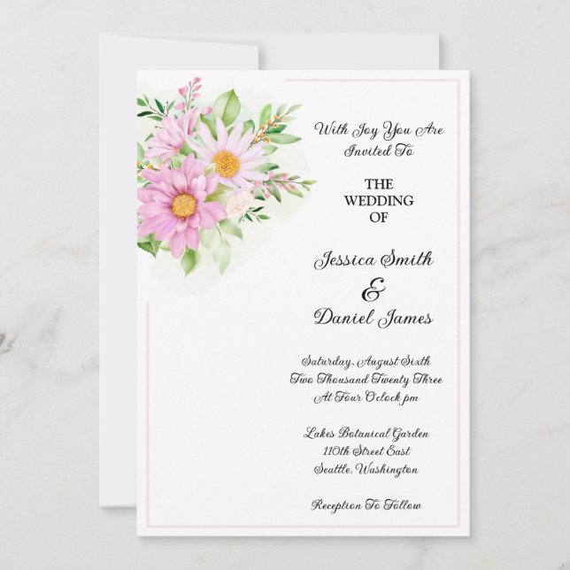 Einladung zur Blumenhochzeit (Vorderseite)