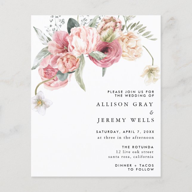 Einladung zur Blumenhochzeit | Annabeth (Vorderseite)