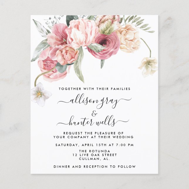 Einladung zur Blumenhochzeit | Annabeth (Vorderseite)