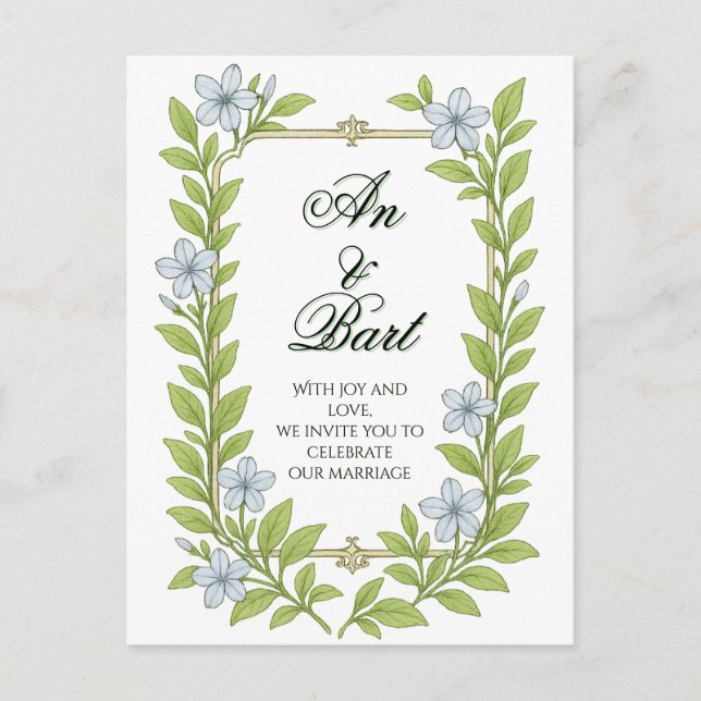 Einladung zur Blumenhochzeit für Senioren (Vorderseite)