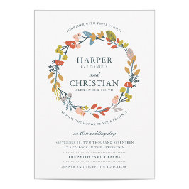 Einladung zur Blumenhochzeit im Herbst