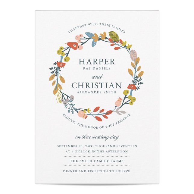 Einladung zur Blumenhochzeit im Herbst (Von Creator hochgeladen)