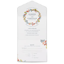 Einladung zur Blumenhochzeit im Herbst mit RSVP-Ka