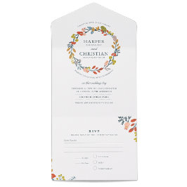 Einladung zur Blumenhochzeit im Herbst mit RSVP-Ka