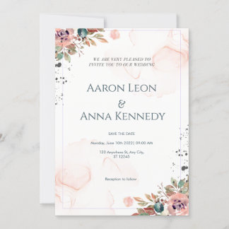 Einladung zur Blush Floral Wedding