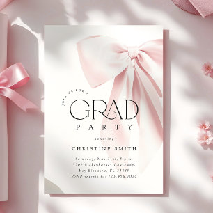 Einladung zur Blush Pink Bow Graduation Party