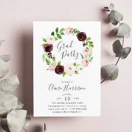 Einladung zur Blush Wreath Graduation Party