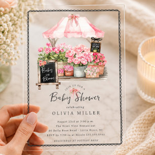 Einladung zur Blütendusche Pink Baby