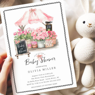 Einladung zur Blütendusche Pink Baby