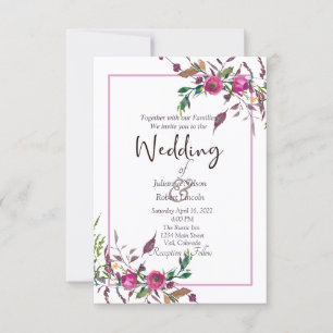 Einladung zur Blütenhochzeit in Rosa