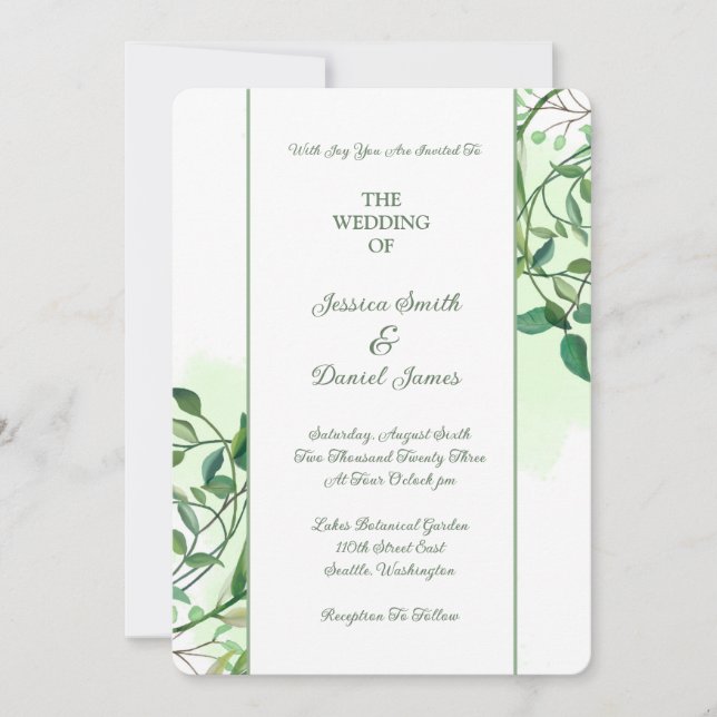 Einladung zur botanischen Hochzeit (Vorderseite)