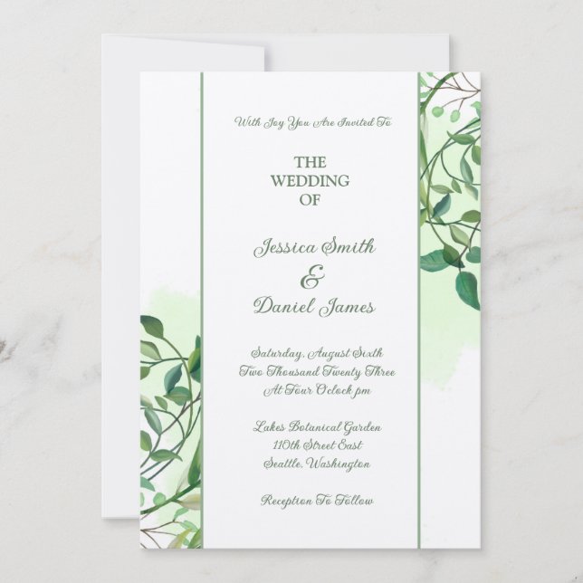 Einladung zur botanischen Hochzeit (Vorderseite)