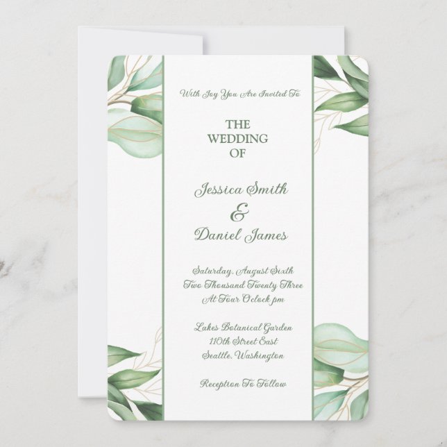 Einladung zur botanischen Hochzeit (Vorderseite)