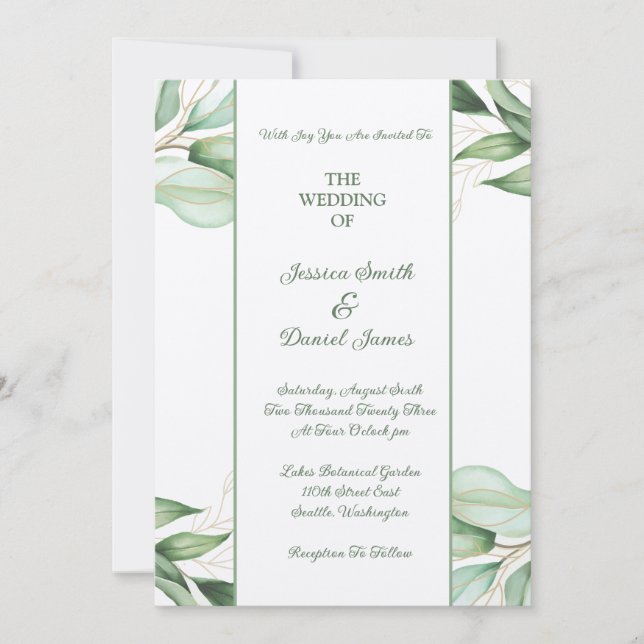 Einladung zur botanischen Hochzeit (Vorderseite)