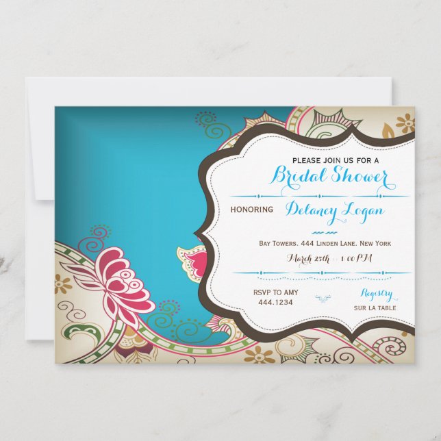 Einladung zur Brautdusche (Vorderseite)