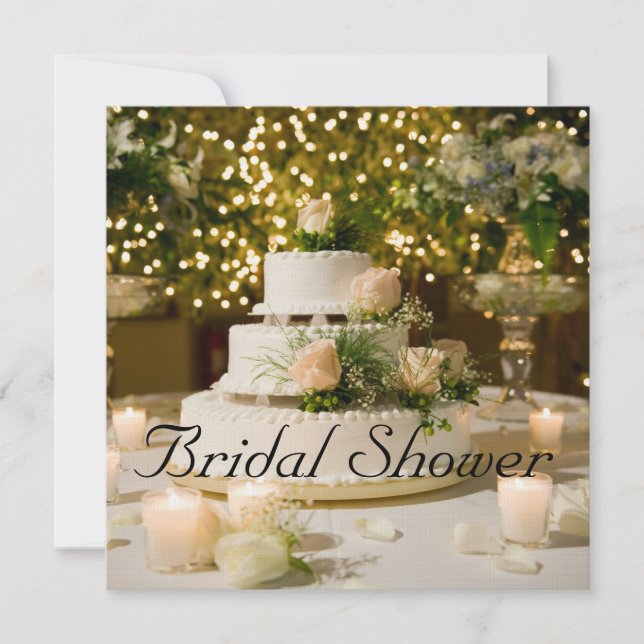 Einladung zur Brautdusche - Hochzeitstorte (Vorderseite)