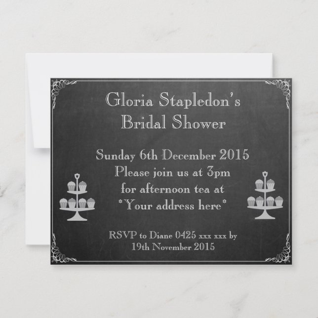 Einladung zur Bridal-Dusche mit Zwischenablage (Vorderseite)