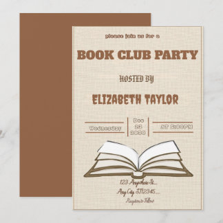 Einladung zur Buchclub-Party – Gemütliche Lesernac