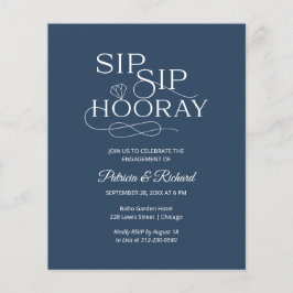 Einladung zur "Budget Sip Hooray Engagement Party"