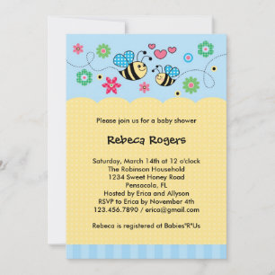 Einladung zur Bumble Bee Baby Dusche