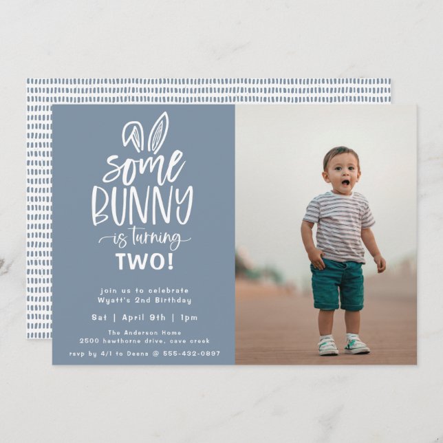 Einladung zur Bunny Birthday Party Foto (Vorne/Hinten)