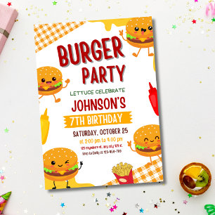 Einladung zur Burger-Party-Geburtstagsfeier, BBQ i