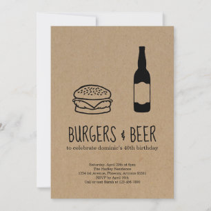 Einladung zur Burger- und Bier-Party für Junggesel