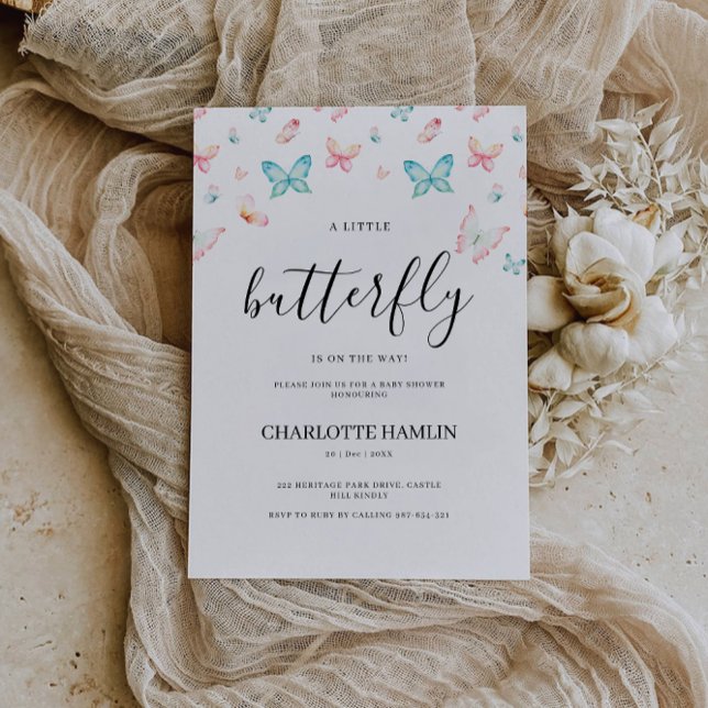 Einladung zur Butterfly-Babydusche, (Butterfly Baby Shower Invitation, Invitation)