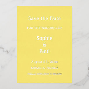 Einladung zur Buttergelben Save the Date Foil