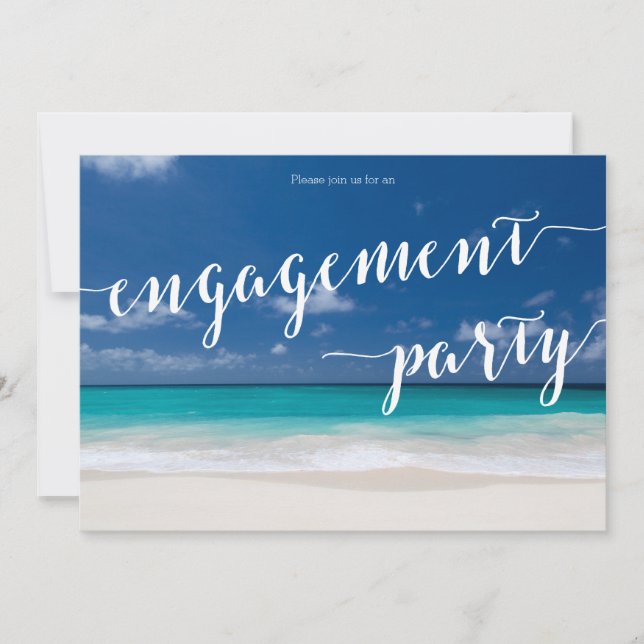 Einladung zur Calligraphy Beach Engagement (Vorderseite)