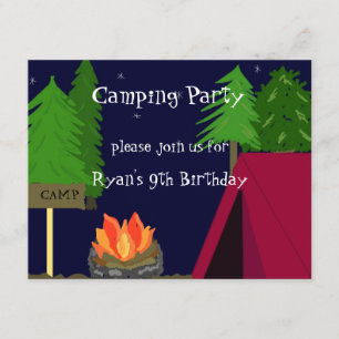 Einladung zur Camping-Geburtstagsfeier
