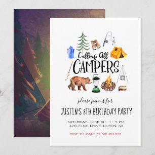 Einladung zur Camping-Party