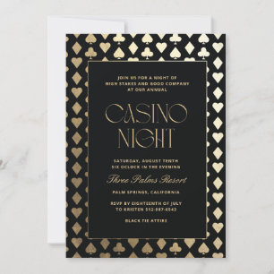 Einladung zur Casino Nacht - Schwarze Goldene Spie