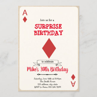 Einladung zur Casino-Spielkarte