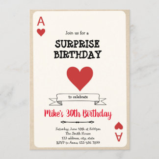 Einladung zur Casino-Spielkarte